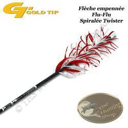 GOLD TIP Twister Flèche Flu-Flu en carbone empennée en spirale avec des plumes naturelles pour le ti