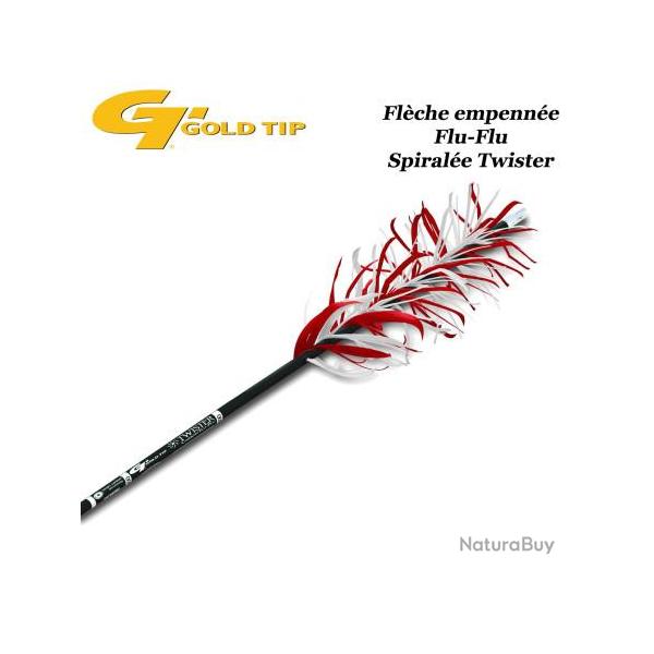 GOLD TIP Twister Flche Flu-Flu en carbone empenne en spirale avec des plumes naturelles pour le ti