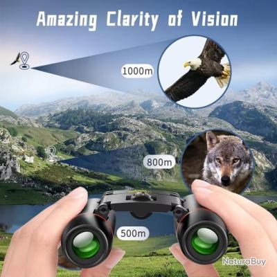 Mini Jumelles Zoom Pliantes – Pour Chasse, Observation Oiseaux, Sport, 10x6cm