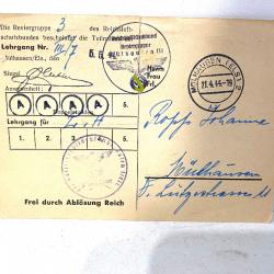 Ancien Document Allemand ww2 secteur Mulhouse Colmar avec Tampon Polieziprasident