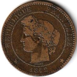 Pièce de Monnaie  France Dix centimes Cérès 1872 K