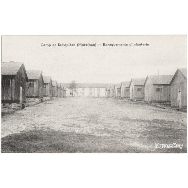 CPA MILITARIA  -  CAMP DE COTQUIDAN  -  BARAQUEMENTS D'INFANTERIE