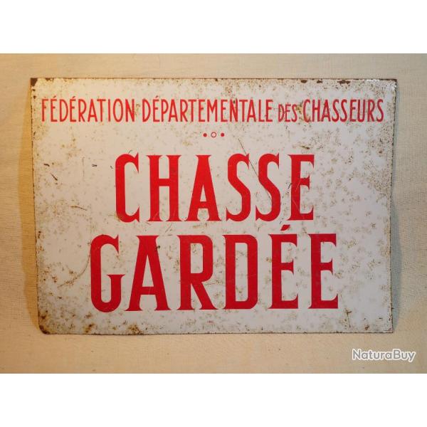 ANCIENNE plaque tle CHASSE GARDE production des annes 50 - ref MAG24CHA001