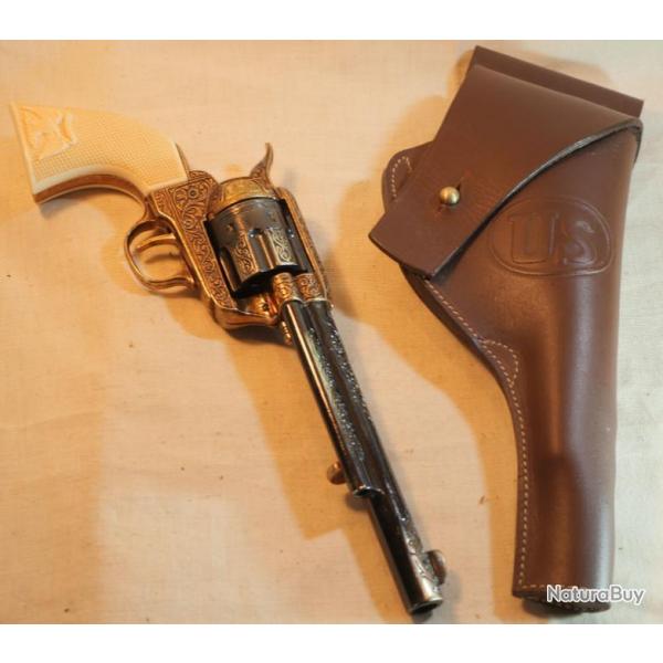 WESTERN - Etui cuir fauve revolver western cavalerie DENIX - EBR24ECV001