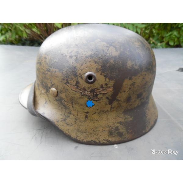 Casque allemand WW2 camo sable Luft nominatif 1 D