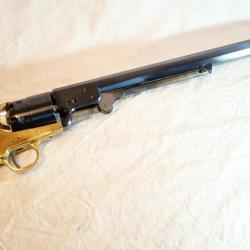 Comme neuf ! Revolver Carabine  immense canon PIETTA 1851 Reb Nord Navy .44 CAL 44 REF EBR24PIE007