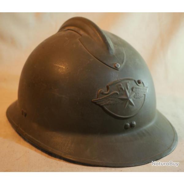 RARE Casque Adrian modle 1926  attribut arme de l'air - ref SDC24ADR005 - WWII