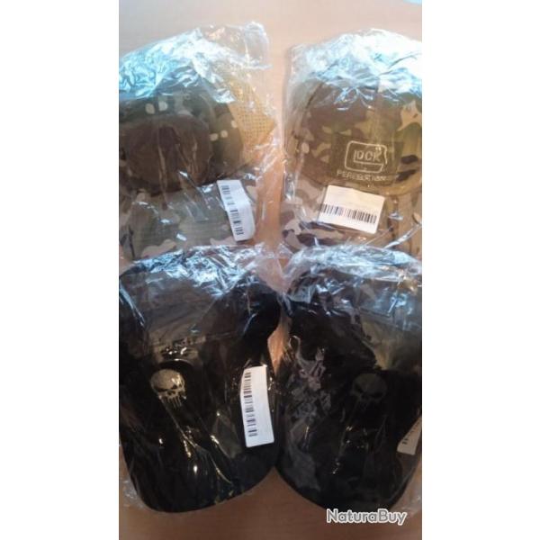 lot casquettes tactique punisher glock chasse tir peche arme militaire camo