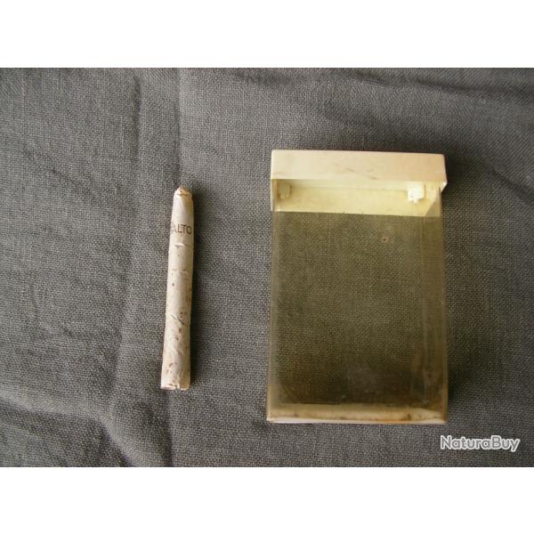 WW2 US BOITE TANCHE PLASTIQUE DE CIGARETTES AMRICAIN AVEC CIGARETTE ACHAT PX RARE