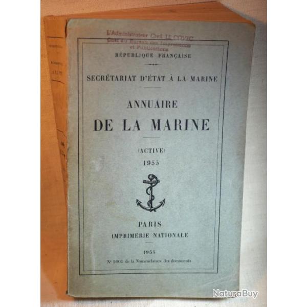 MARINE NATIONALE - RARE Annuaire de la Marine 1955 - ACTIVE- ref SDC24DOC004