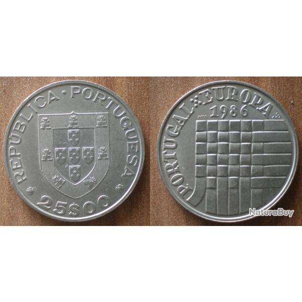 Portugal 25 Escudos 1986 Europa Piece Neuve Centavo Centavos Escudo