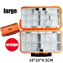 Boîte de pêche Bait Vault multifonction double face - L Orange