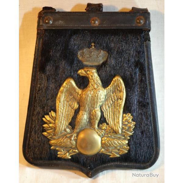 Sabretache HUSSARD cavalerie lgre avec peau fourrure en astrakan - XIX ref SDB24SBT001