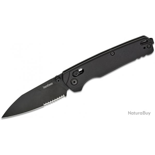 Couteau Kershaw Bel Air Black Serr Lame Acier CPM-MagnaCut Manche Alu Crossbar Lock USA KS6105BLKST