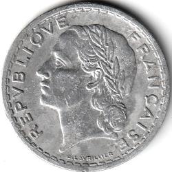 Pièce de Monnaie France 5 francs Lavrillier, aluminium 1946 B