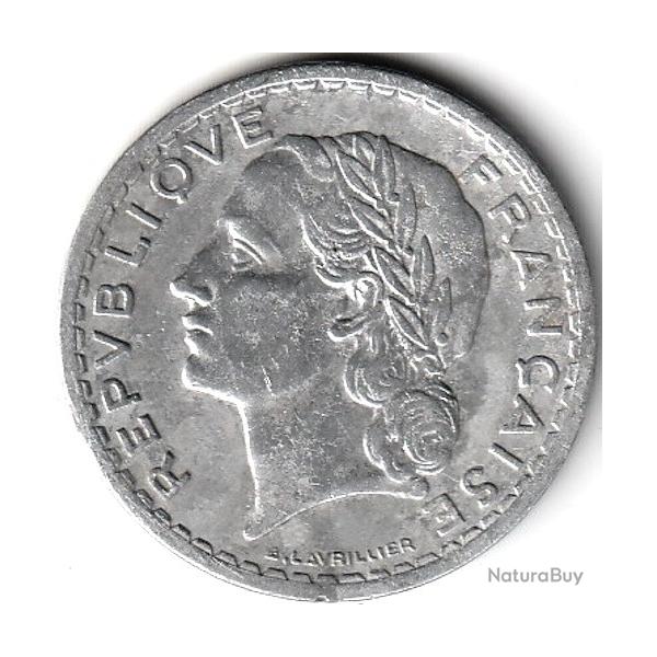 Pice de Monnaie France 5 francs Lavrillier, aluminium 1946 B