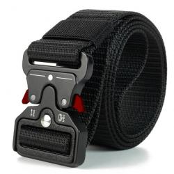 Ceinture tactique noire/rouge en nylon - LIRAISON GRATUITE