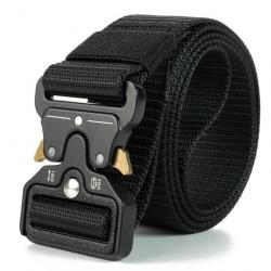 Ceinture tactique noire/or en nylon - LIRAISON GRATUITE