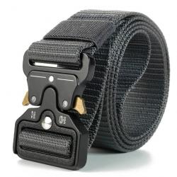 Ceinture tactique grise/or en nylon - LIRAISON GRATUITE