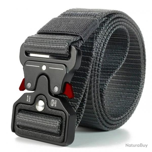 Ceinture tactique grise/rouge en nylon - LIRAISON GRATUITE