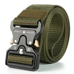 Ceinture tactique verte/or en nylon - LIRAISON GRATUITE