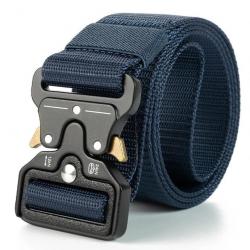 Ceinture tactique bleue/or en nylon - LIRAISON GRATUITE