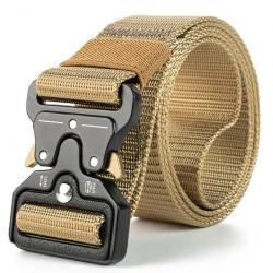 Ceinture tactique beige/or en nylon - LIRAISON GRATUITE