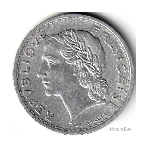 Pice de Monnaie France 5 francs Lavrillier, aluminium 1950