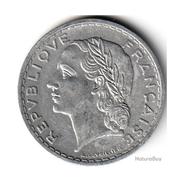 Pice de Monnaie France 5 francs Lavrillier, aluminium 1950 B