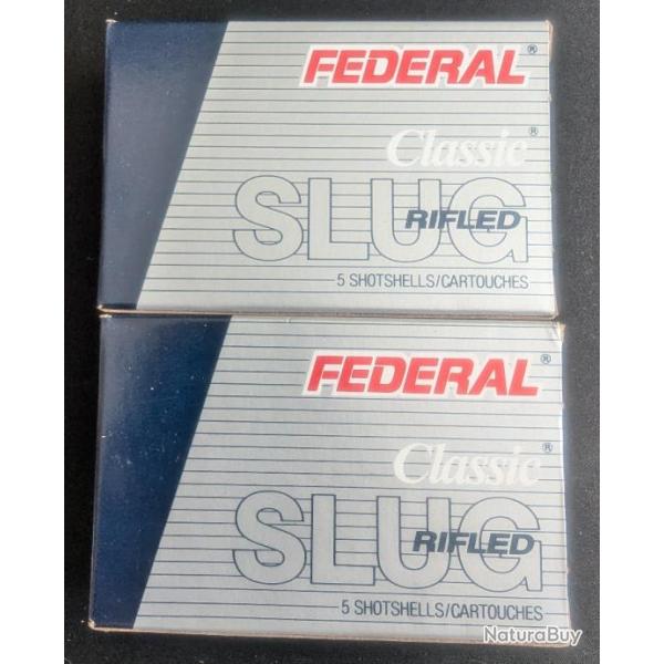 2 boites de 5 cartouches calibre 12/76 (12 MAGNUM) - FEDERAL "CLASSIC" - NEUVES