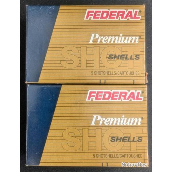 2 boites de 5 cartouches calibre 12 MAGNUM 24 chevrotines - FEDERAL "PREMIUM" - NEUVES