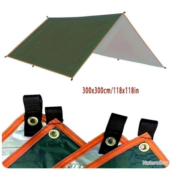 Bche Abris Impermable Ultralgre pour Camping et Activits en Plein Air 3X3M