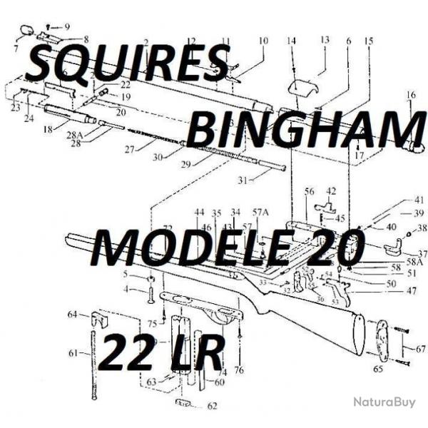 clat carabine SQUIRES BINGHAM modle 20 calibre 22lr - VENDU PAR JEPERCUTE (m2167)