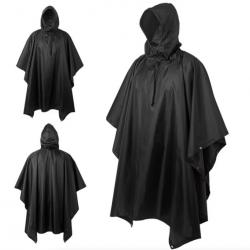 Poncho de Pluie Plein Air Respirant - Vêtements de Pluie Imperméables pour Activités Extérieur Noir