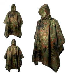 Poncho de Pluie Plein Air Respirant Vêtements de Pluie Imperméables Activités Extérieur Camouflage B