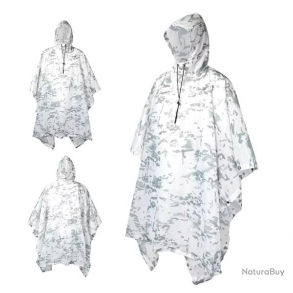 Poncho de Pluie Plein Air Respirant Vtements de Pluie Impermables Activits Extrieur Snow Camo