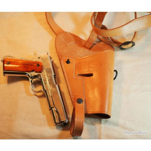 Belle reproduction qualit Holster US ARMY Colt 45 rglementaire poitrine cuir WWII EBR24CLT007