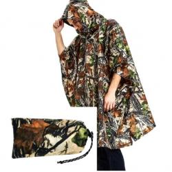 Poncho de Pluie Plein Air Respirant Vêtements de Pluie Imperméables Activités Extérieur Arbre Camo