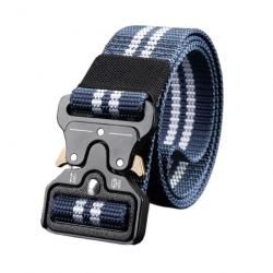 Ceinture tactique ajustable bleue liseré blanc - LIRAISON GRATUITE