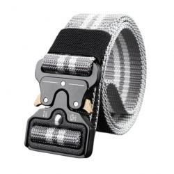 Ceinture tactique ajustable grise liseré blanc - LIRAISON GRATUITE