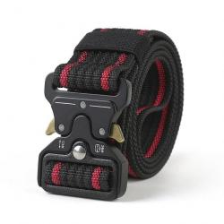 Ceinture tactique ajustable noire / rouge - LIRAISON GRATUITE