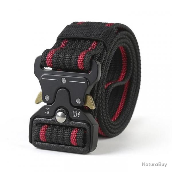 Ceinture tactique ajustable noire / rouge - LIRAISON GRATUITE