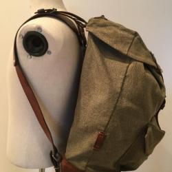 Sac à dos toile et cuir Armée Suisse années 50