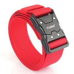 Ceinture TUSHI tactique nylon renforcé rouge ref.1