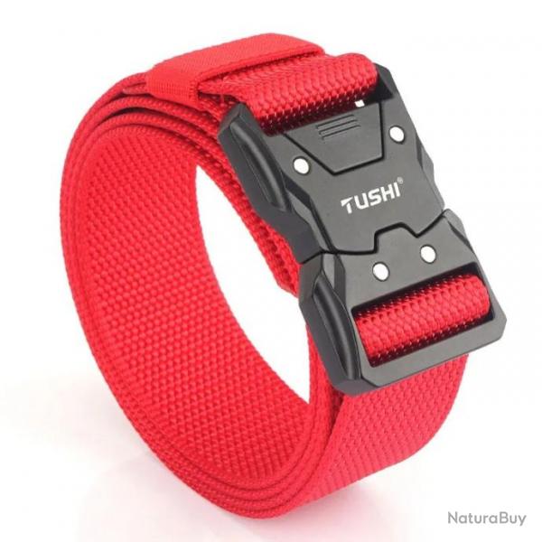 Ceinture TUSHI tactique nylon renforc rouge ref.1