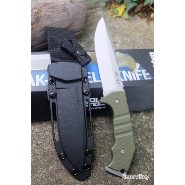 Couteau Cold Steel AK-47 Field Knife Lame Acier CPM-3V Manche OD Green G10 Etui Secure-Ex 14AKA