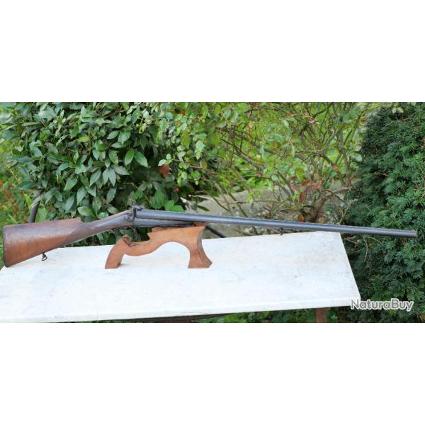 Fusil juxtapos type Lefaucheux  broche CAL 16 chiens externes Aguilet au Mans ref TIN24BRC001