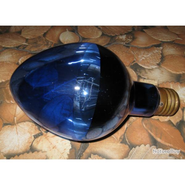 Lampe ancienne military grand format, verre bleu cobalt, forme goutte, luminaire, lanternes 1974