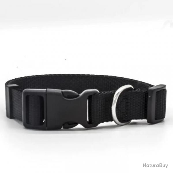 Collier pour chien rglable en nylon - noir