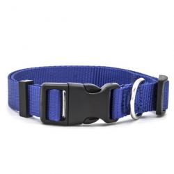 Collier pour chien réglable en nylon - bleu marine